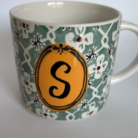 Anthropologie Alexandre Dumas Monogram Initial S Friendship Mug Cup NWT - Picture 2 of 9